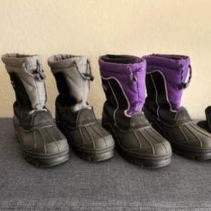 Kids snow boots.  Removable liners, Size 3. great condition